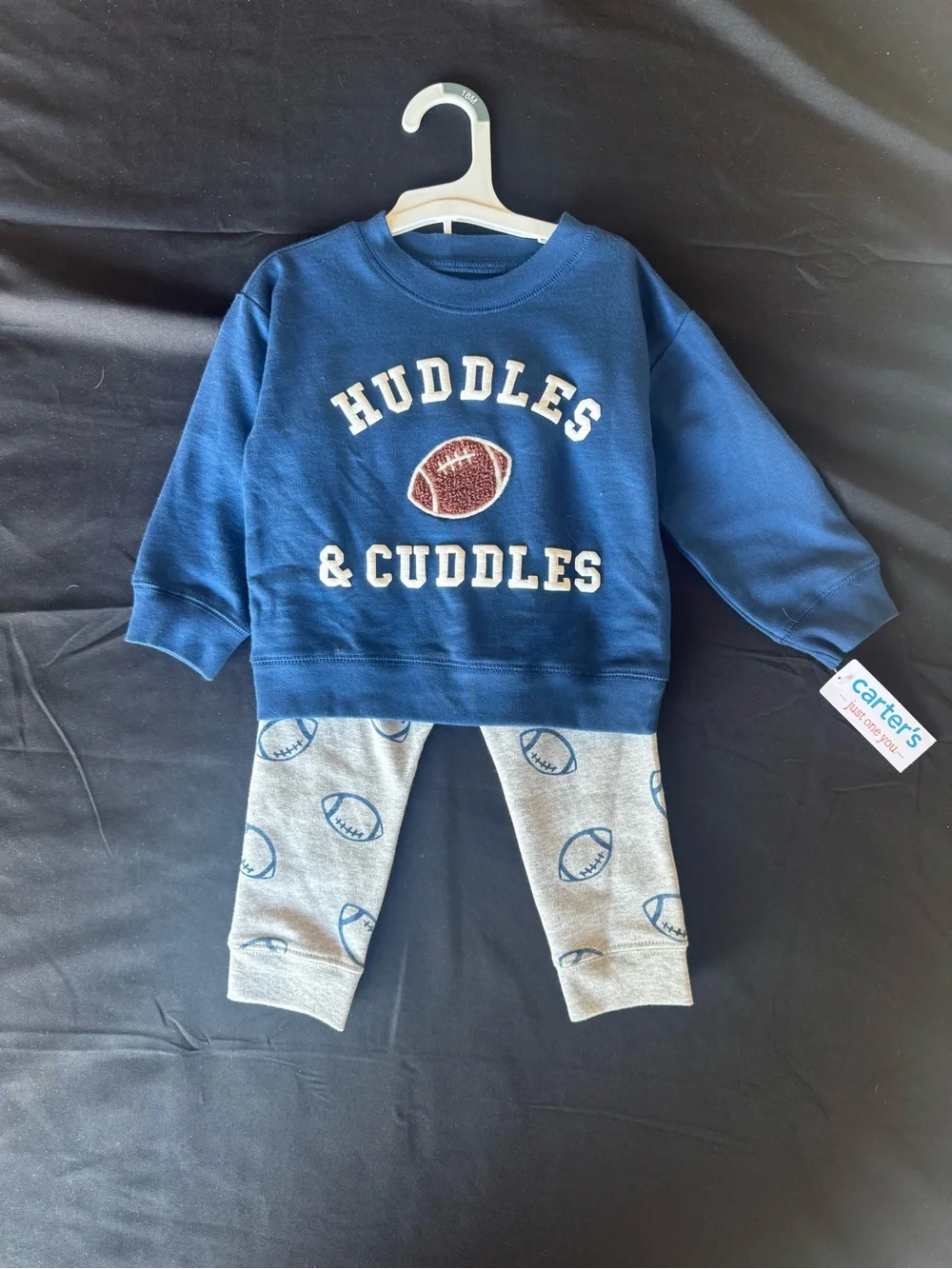 NWT Carter's Just One You Baby Boy 18M Huddles & Cuddles Football 2 Piece Set
